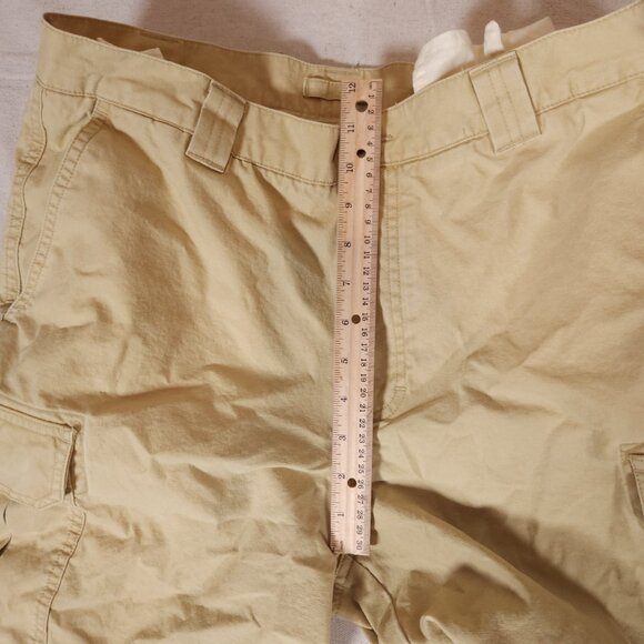LL Bean Cargo Pants Mens 35x32 (~32x28.5) 100% Cotton Light Yellow RUNS SMALL - Picture 9 of 15